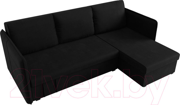 Изображение товара Диван угловой Лига Диванов Слим правый (микровельвет черный)