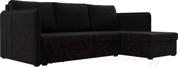 Изображение товара Диван угловой Лига Диванов Слим правый (микровельвет черный)