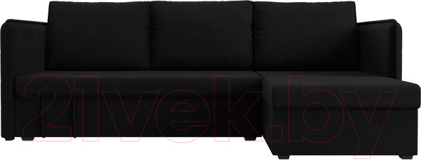 Изображение товара Диван угловой Лига Диванов Слим правый (микровельвет черный)