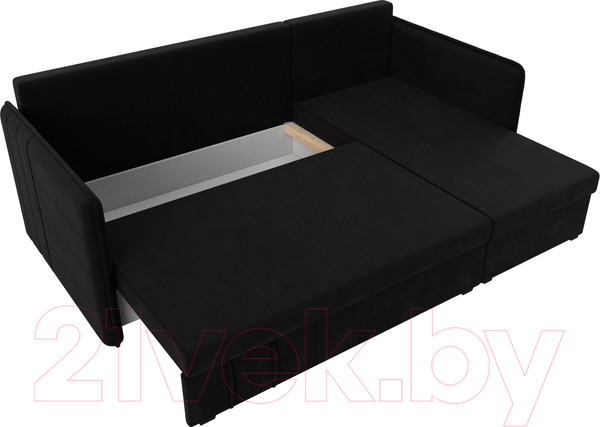 Изображение товара Диван угловой Лига Диванов Слим правый (микровельвет черный)