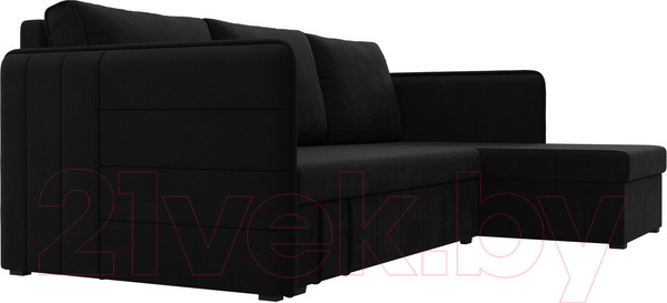 Изображение товара Диван угловой Лига Диванов Слим правый (микровельвет черный)