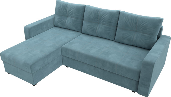 Изображение товара Диван угловой Лига Диванов Ливерпуль Лайт левый (велюр бирюзовый)