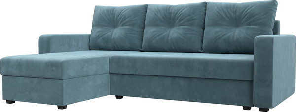 Изображение товара Диван угловой Лига Диванов Ливерпуль Лайт левый (велюр бирюзовый)