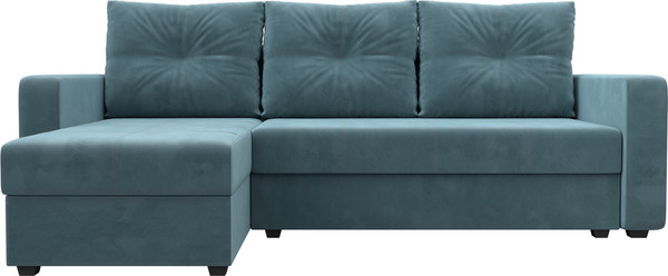 Изображение товара Диван угловой Лига Диванов Ливерпуль Лайт левый (велюр бирюзовый)