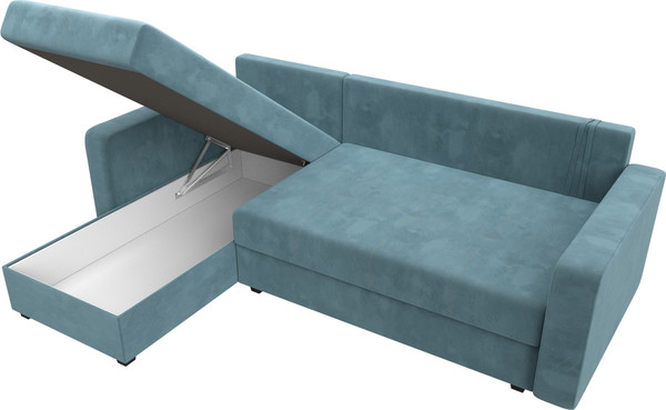Изображение товара Диван угловой Лига Диванов Ливерпуль Лайт левый (велюр бирюзовый)