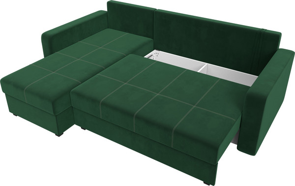 Изображение товара Диван угловой Лига Диванов Ливерпуль Лайт левый (велюр зеленый)
