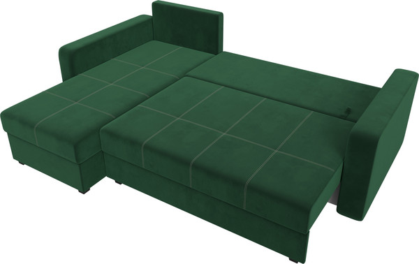 Изображение товара Диван угловой Лига Диванов Ливерпуль Лайт левый (велюр зеленый)