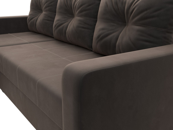 Изображение товара Диван угловой Лига Диванов Ливерпуль Лайт левый (велюр коричневый)