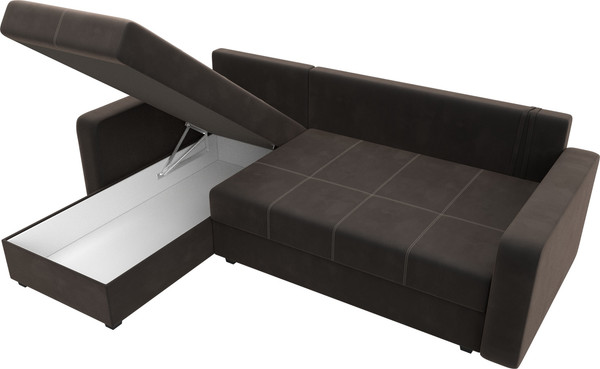 Изображение товара Диван угловой Лига Диванов Ливерпуль Лайт левый (велюр коричневый)