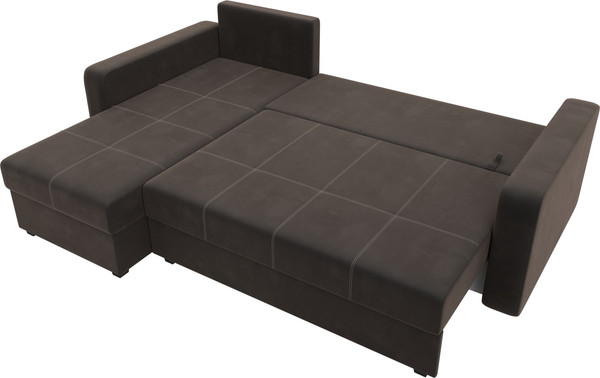 Изображение товара Диван угловой Лига Диванов Ливерпуль Лайт левый (велюр коричневый)