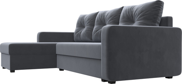 Изображение товара Диван угловой Лига Диванов Ливерпуль Лайт левый (велюр серый)