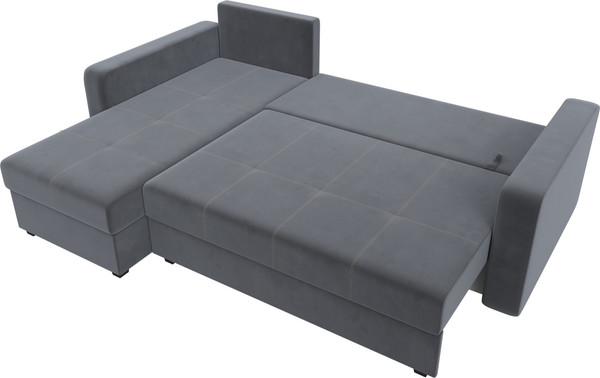 Изображение товара Диван угловой Лига Диванов Ливерпуль Лайт левый (велюр серый)