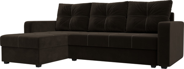 Изображение товара Диван угловой Лига Диванов Ливерпуль Лайт левый (микровельвет коричневый)