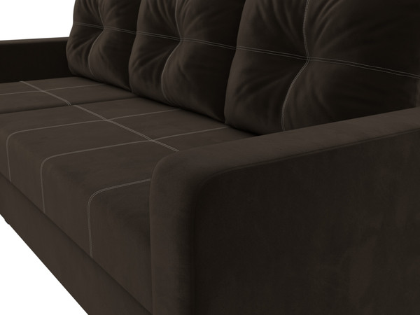 Изображение товара Диван угловой Лига Диванов Ливерпуль Лайт левый (микровельвет коричневый)