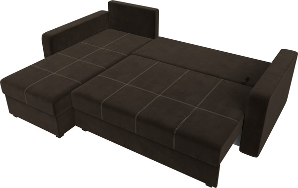 Изображение товара Диван угловой Лига Диванов Ливерпуль Лайт левый (микровельвет коричневый)