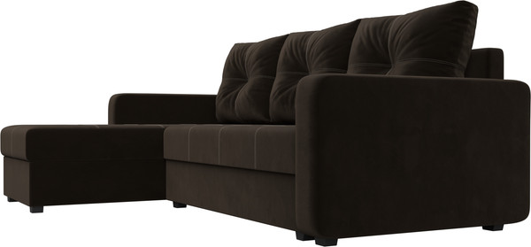 Изображение товара Диван угловой Лига Диванов Ливерпуль Лайт левый (микровельвет коричневый)