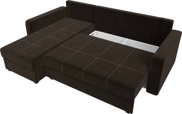 Изображение товара Диван угловой Лига Диванов Ливерпуль Лайт левый (микровельвет коричневый)