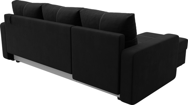 Изображение товара Диван угловой Лига Диванов Ливерпуль Лайт левый (микровельвет черный)