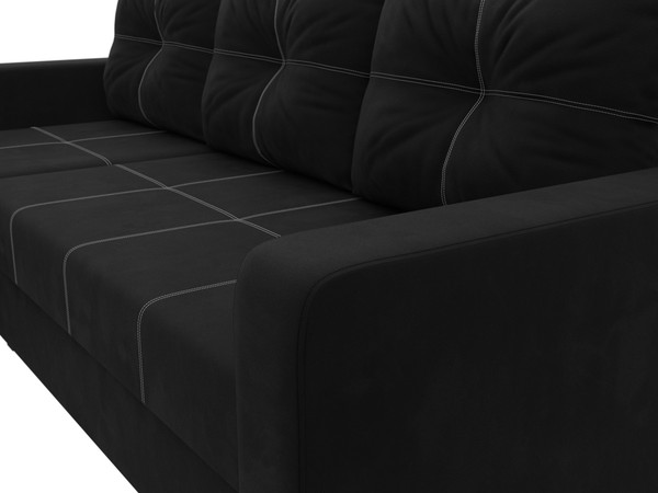 Изображение товара Диван угловой Лига Диванов Ливерпуль Лайт левый (микровельвет черный)