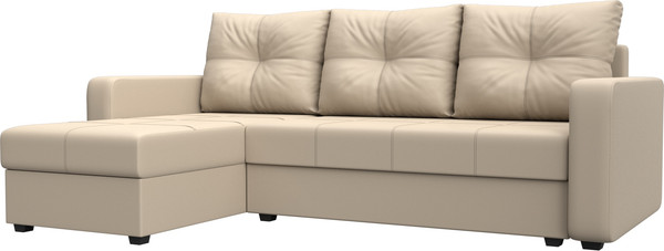 Изображение товара Диван угловой Лига Диванов Ливерпуль Лайт левый (экокожа бежевый)