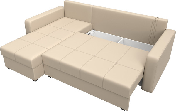 Изображение товара Диван угловой Лига Диванов Ливерпуль Лайт левый (экокожа бежевый)
