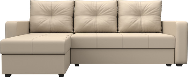Изображение товара Диван угловой Лига Диванов Ливерпуль Лайт левый (экокожа бежевый)