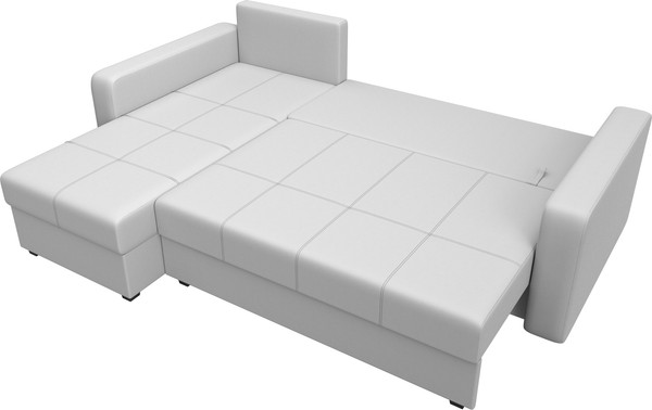 Изображение товара Диван угловой Лига Диванов Ливерпуль Лайт левый (экокожа белый)