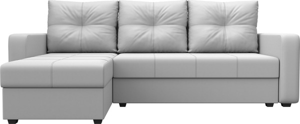 Изображение товара Диван угловой Лига Диванов Ливерпуль Лайт левый (экокожа белый)