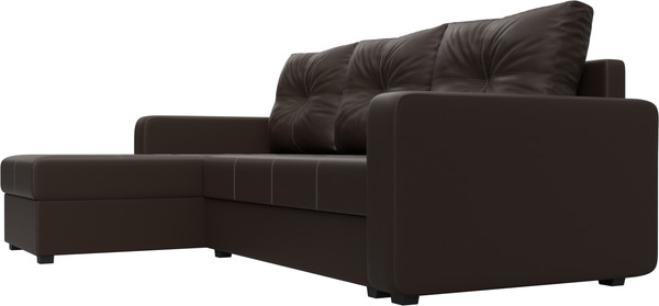 Изображение товара Диван угловой Лига Диванов Ливерпуль Лайт левый (экокожа коричневый)