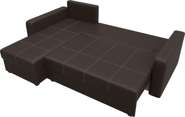 Изображение товара Диван угловой Лига Диванов Ливерпуль Лайт левый (экокожа коричневый)
