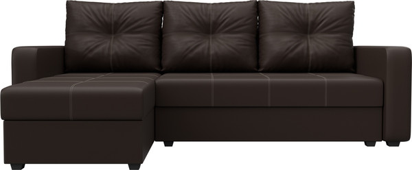 Изображение товара Диван угловой Лига Диванов Ливерпуль Лайт левый (экокожа коричневый)