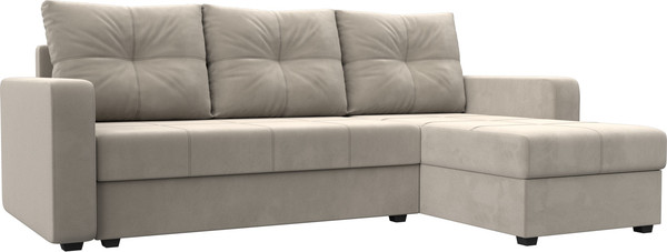 Изображение товара Диван угловой Лига Диванов Ливерпуль Лайт правый (велюр бежевый)