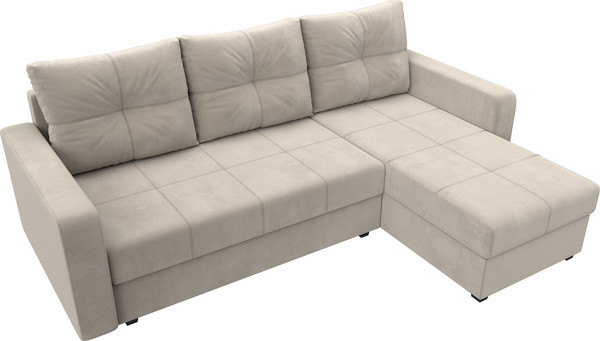 Изображение товара Диван угловой Лига Диванов Ливерпуль Лайт правый (велюр бежевый)