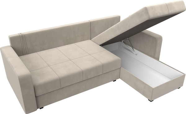 Изображение товара Диван угловой Лига Диванов Ливерпуль Лайт правый (велюр бежевый)