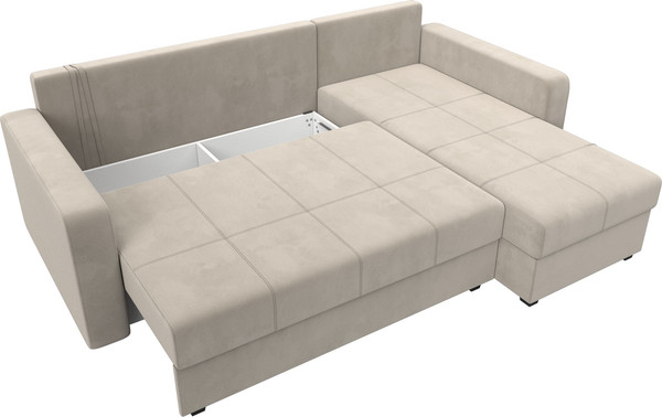 Изображение товара Диван угловой Лига Диванов Ливерпуль Лайт правый (велюр бежевый)