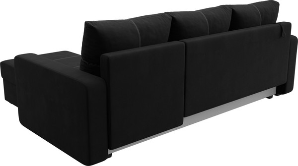 Изображение товара Диван угловой Лига Диванов Ливерпуль Лайт правый (микровельвет черный)