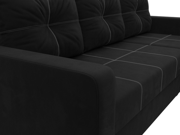 Изображение товара Диван угловой Лига Диванов Ливерпуль Лайт правый (микровельвет черный)