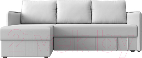 Изображение товара Диван угловой Лига Диванов Слим левый (экокожа белый)