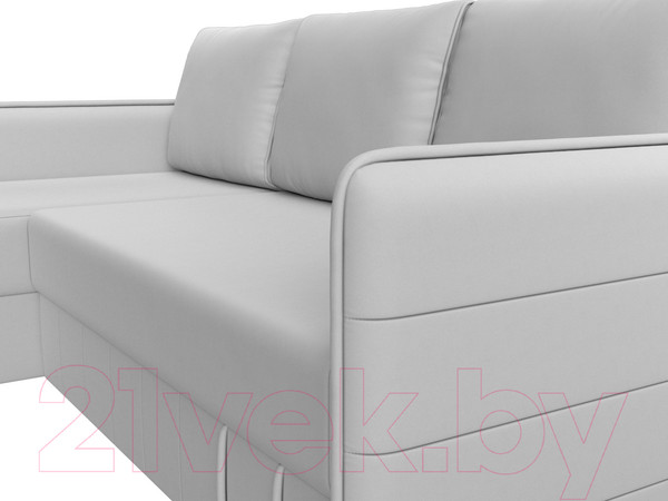 Изображение товара Диван угловой Лига Диванов Слим левый (экокожа белый)