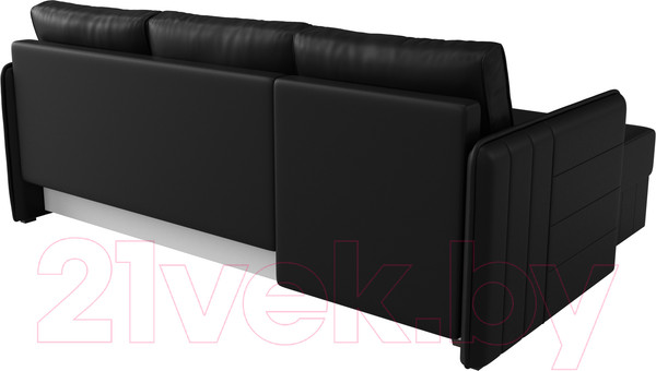 Изображение товара Диван угловой Лига Диванов Слим левый (экокожа черный)
