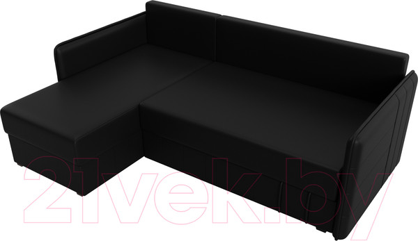 Изображение товара Диван угловой Лига Диванов Слим левый (экокожа черный)