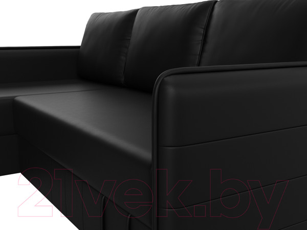 Изображение товара Диван угловой Лига Диванов Слим левый (экокожа черный)