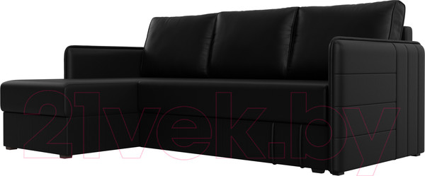 Изображение товара Диван угловой Лига Диванов Слим левый (экокожа черный)