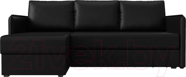 Изображение товара Диван угловой Лига Диванов Слим левый (экокожа черный)