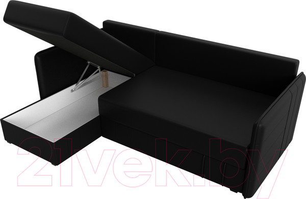 Изображение товара Диван угловой Лига Диванов Слим левый (экокожа черный)