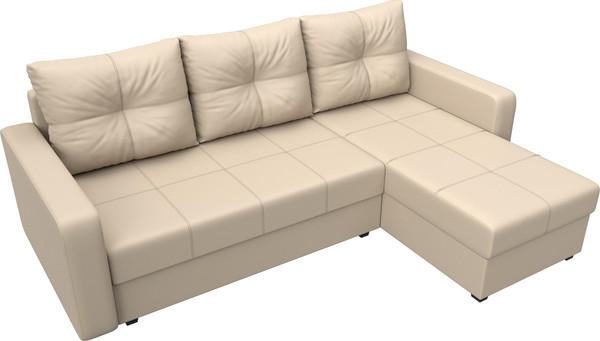 Изображение товара Диван угловой Лига Диванов Ливерпуль Лайт правый (экокожа бежевый)