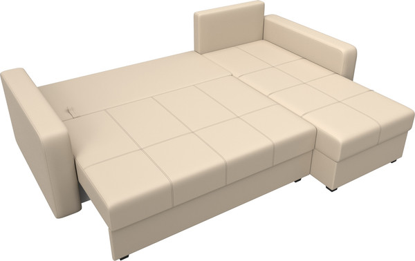 Изображение товара Диван угловой Лига Диванов Ливерпуль Лайт правый (экокожа бежевый)