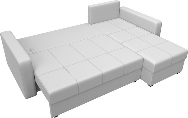 Изображение товара Диван угловой Лига Диванов Ливерпуль Лайт правый (экокожа белый)