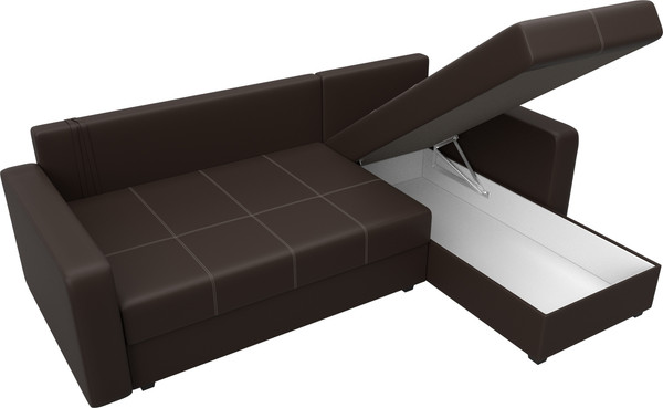Изображение товара Диван угловой Лига Диванов Ливерпуль Лайт правый (экокожа коричневый)