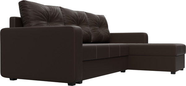 Изображение товара Диван угловой Лига Диванов Ливерпуль Лайт правый (экокожа коричневый)